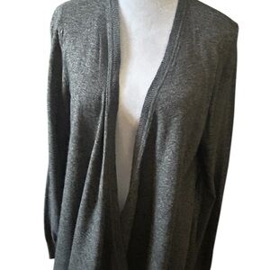 ANN TAYLOR gray swing cardigan - merino wool blend - size L - worn a few times